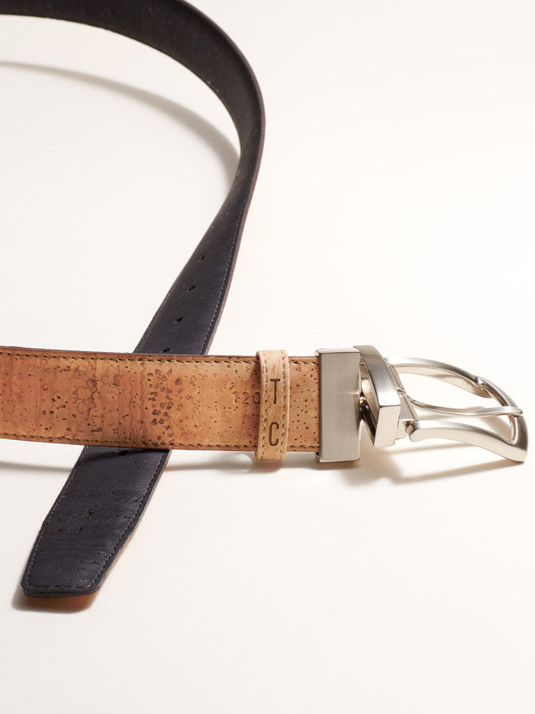 Cork Reversible Men's Belt (Natural Cork/Black)