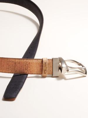 Cork Reversible Men's Belt (Natural Cork/Black)
