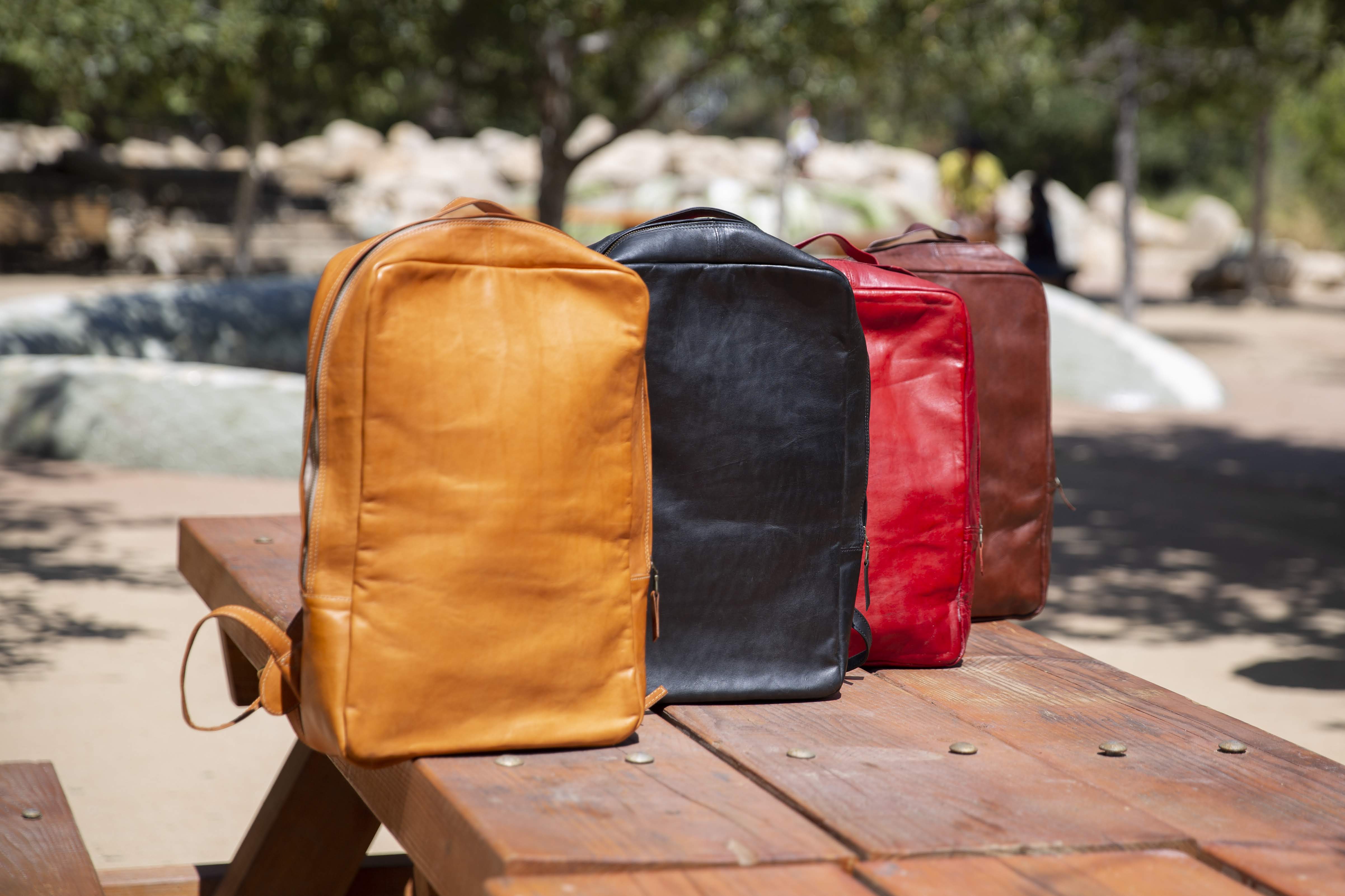allintitel:red leather backpack mens Aventura